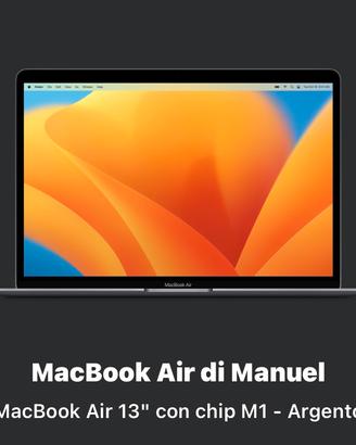 MacBook Air 13" con chip M1 - Argento