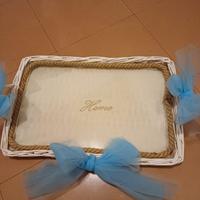 Vassoio Shabby Chic con base in vetro