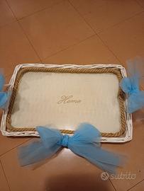 Vassoio Shabby Chic con base in vetro