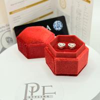 Orecchini a cuore con diamanti Moissanite