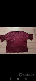blusa Max Mara maniche a balza bordeaux 