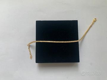 Bracciale tennis in argento 925 dorato