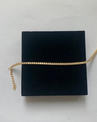 Bracciale tennis in argento 925 dorato
