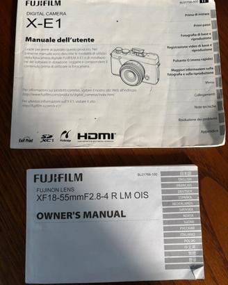 Manuale Fuji x-e1 + xf 18-55
