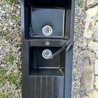 Lavello Glem 2 vasche in fragranite nera 116x50