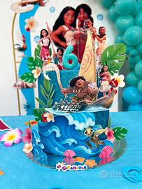 Torta finta a tema Oceania / Moana – fatta a mano