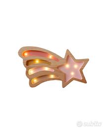 Lampada Artigianale in legno Two N "stella magica"