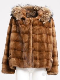 Pelliccia corta 100%visone rosato