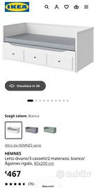 Letto divano ‘HEMNES’ 3 cassetti, 2 materassi