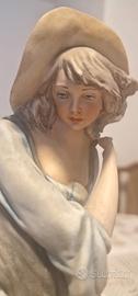 Coppia Dame Porcellana Stile Capodimonte 