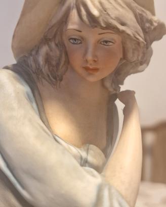 Coppia Dame Porcellana Stile Capodimonte 