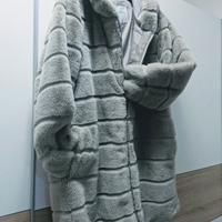 pelliccia lunga grigia Terranova,XL nuova senza ca