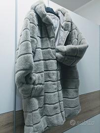 pelliccia lunga grigia Terranova,XL nuova senza ca