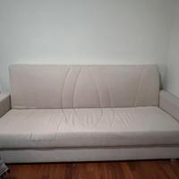 Divano letto 3 posti- colore chiaro, comodo