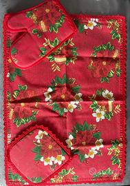 Set Natalizio con tovaglietta, presina e guanto