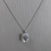 collana oro 18kt con diamanti e acquamarina 