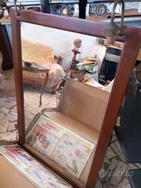 specchio per bagno in legno 