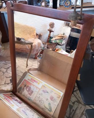 specchio per bagno in legno 