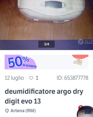 deumidificatore argo evo 13