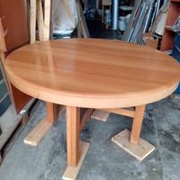 TAVOLO ROTONDO ALLUNGABILE IN NOCE 