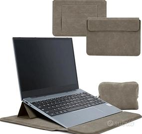 Custodia Laptop 12-14" in Pelle PU con Supporto 