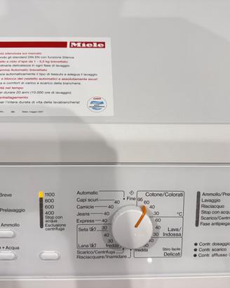 Lavatrice Miele carica dall’alto 5,5kg