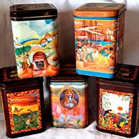 Lotto 5 Scatole in Latta  Collezione Pocket Coffee