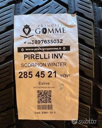 2 gomme 285 45 21 pirelli inv a3390