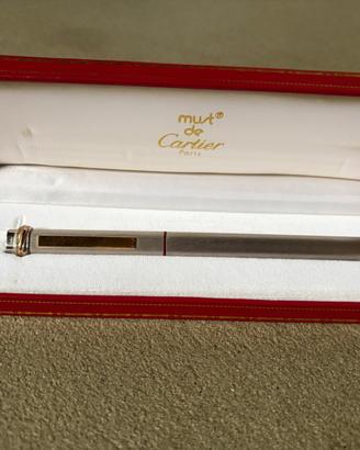 Penna Must de Cartier Trinity Acciaio Satinato Oro