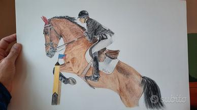 Disegno cavallo con cavaliere 