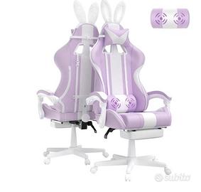 Sedia da gaming con poggiapiedi