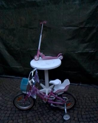 bici da bimba e monopattino