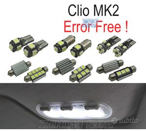 KIT 8 LAMPADE LED INTERNE PER RENAULT CLIO 2 II MK