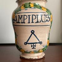 Antico Albarello da farmacia in ceramica smaltata