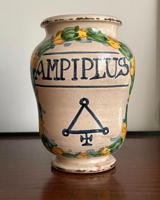 Antico Albarello da farmacia in ceramica smaltata