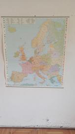 Poster cartina Europa Vintage 