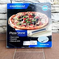 Pietra per pizza in ceramica con piatto in acciaio