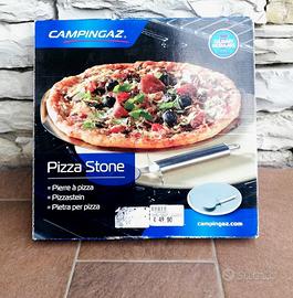 Pietra per pizza in ceramica con piatto in acciaio