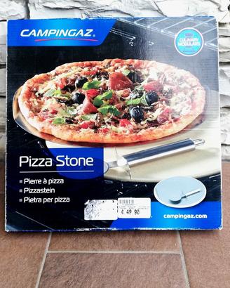 Pietra per pizza in ceramica con piatto in acciaio