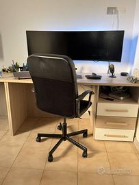 Sedia Ufficio IKEA Ergonomica Nera Girevole con Ru