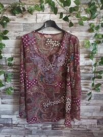 MAGLIA TRASPARENTE CON LUREX E ARABESCHI TG M