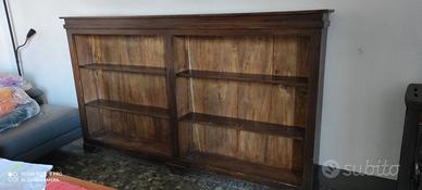 Libreria bassa vintage legno massello 268 cm