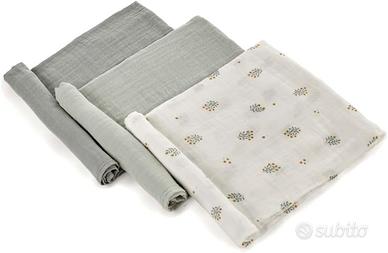 Jané Pack da 3 Mussole Multiuso in Bamboo 80x80