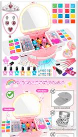 Herenear Kit Unghie Bambina 6-12 Anni, Trucchi Bam