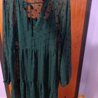 Vestito Stradivarius verde, polka dot