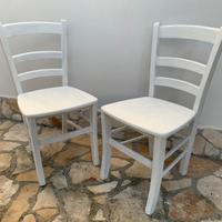 Sedie della nonna legno massello bianche