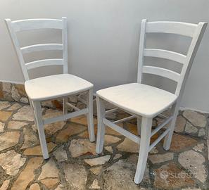 Sedie della nonna legno massello bianche