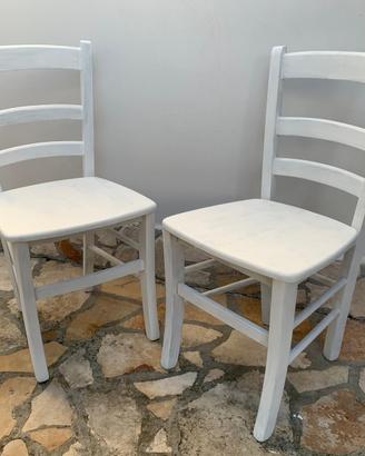 Sedie della nonna legno massello bianche