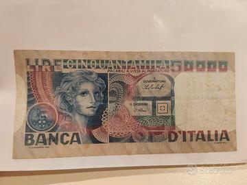 50000 lire con volto di donna