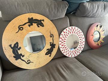 5 PZ. Arredo Etnico Geco Specchi Tribali Geki